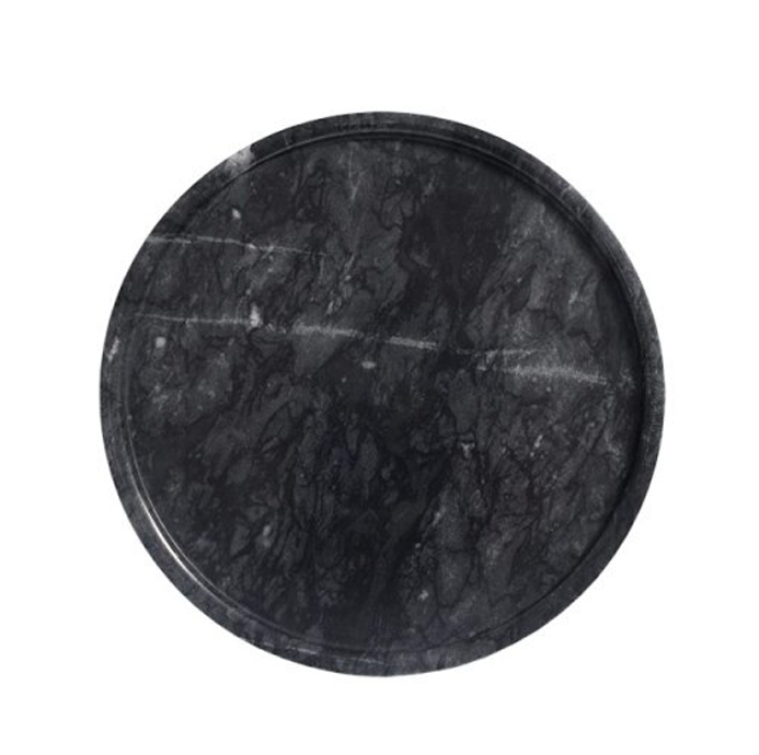 Frieda Marble Tray Round Black Sukio Studio