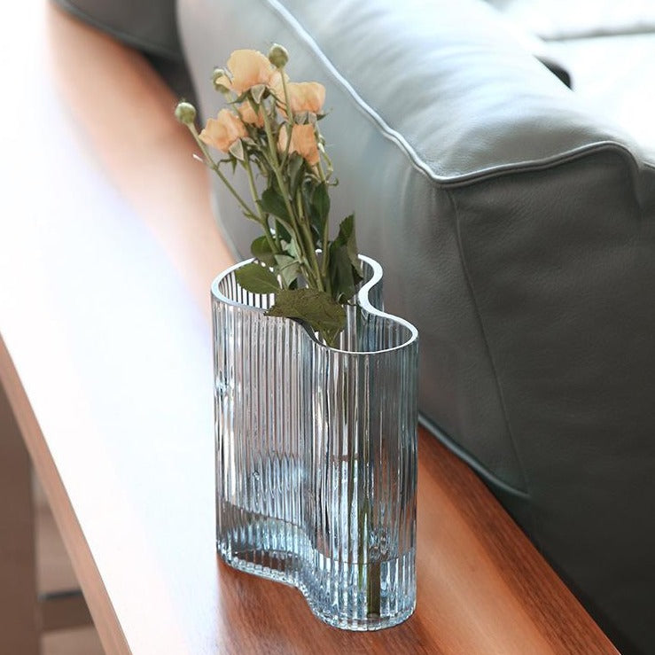 
                  
                    Ines Ribbed Glass Vase 17.5cm Sukio Studio
                  
                