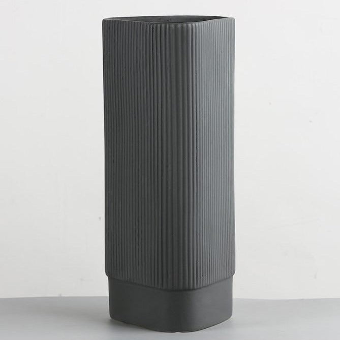 
                  
                    Martin Grey Ribbed Ceramic Vase 34cm Sukio Studio
                  
                