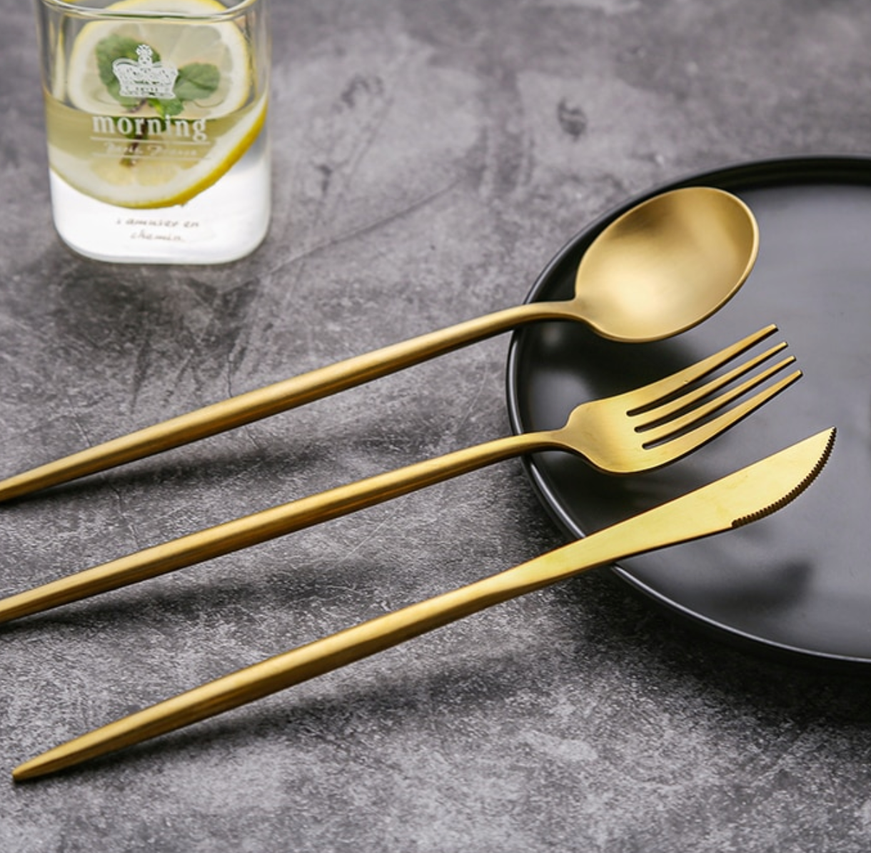 
                  
                    Nolan 24 Piece Cutlery Set Matte Gold Sukio Studio
                  
                