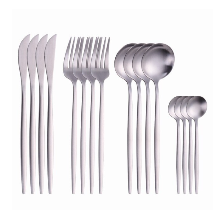 
                  
                    Nolan 24 Piece Cutlery Set Matte Silver Sukio Studio
                  
                