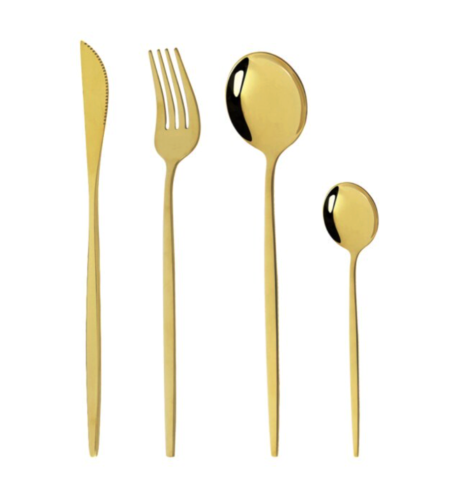 Nolan 24 Piece Cutlery Set Gold Sukio Studio