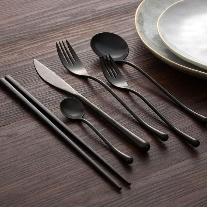 
                  
                    Yves Retro 16 Piece Cutlery Set Matte Black Sukio Studio
                  
                